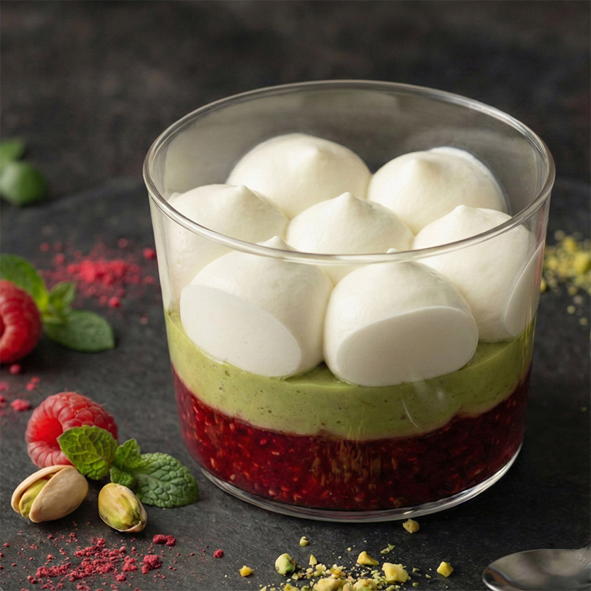 Пирожное "Малина-Фисташка"